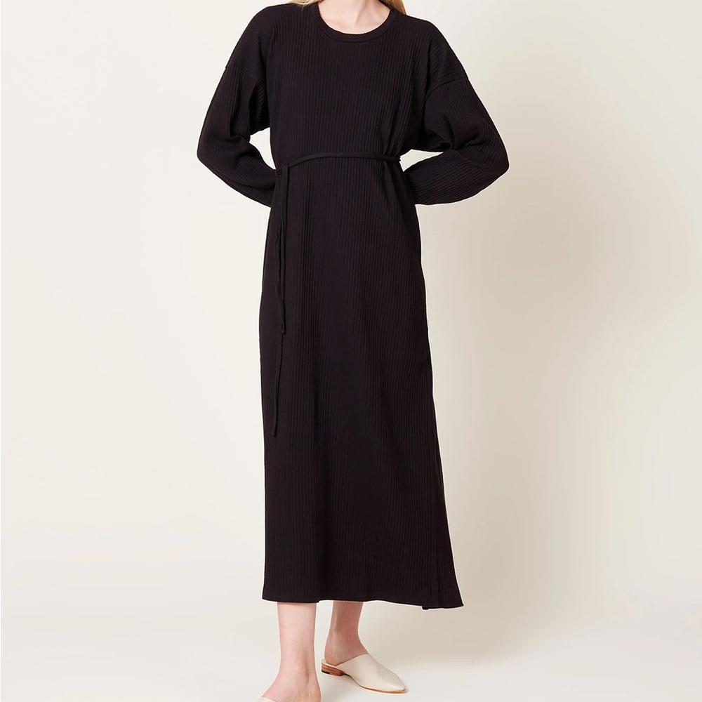 NWT Baserange made in Portugal Shaw ribbed black wrap kaftandress